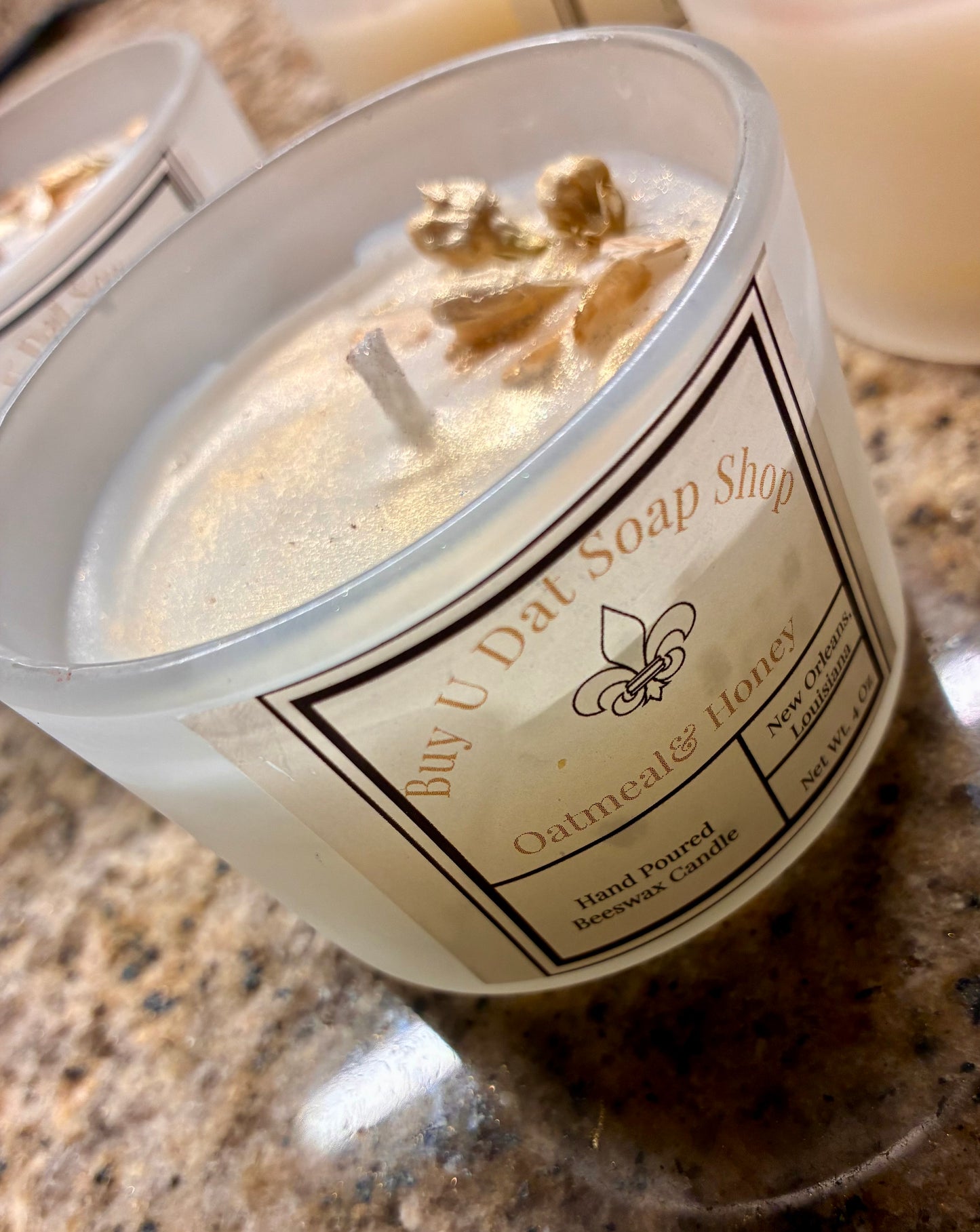 Oatmeal& Honey 4oz Beeswax Candle