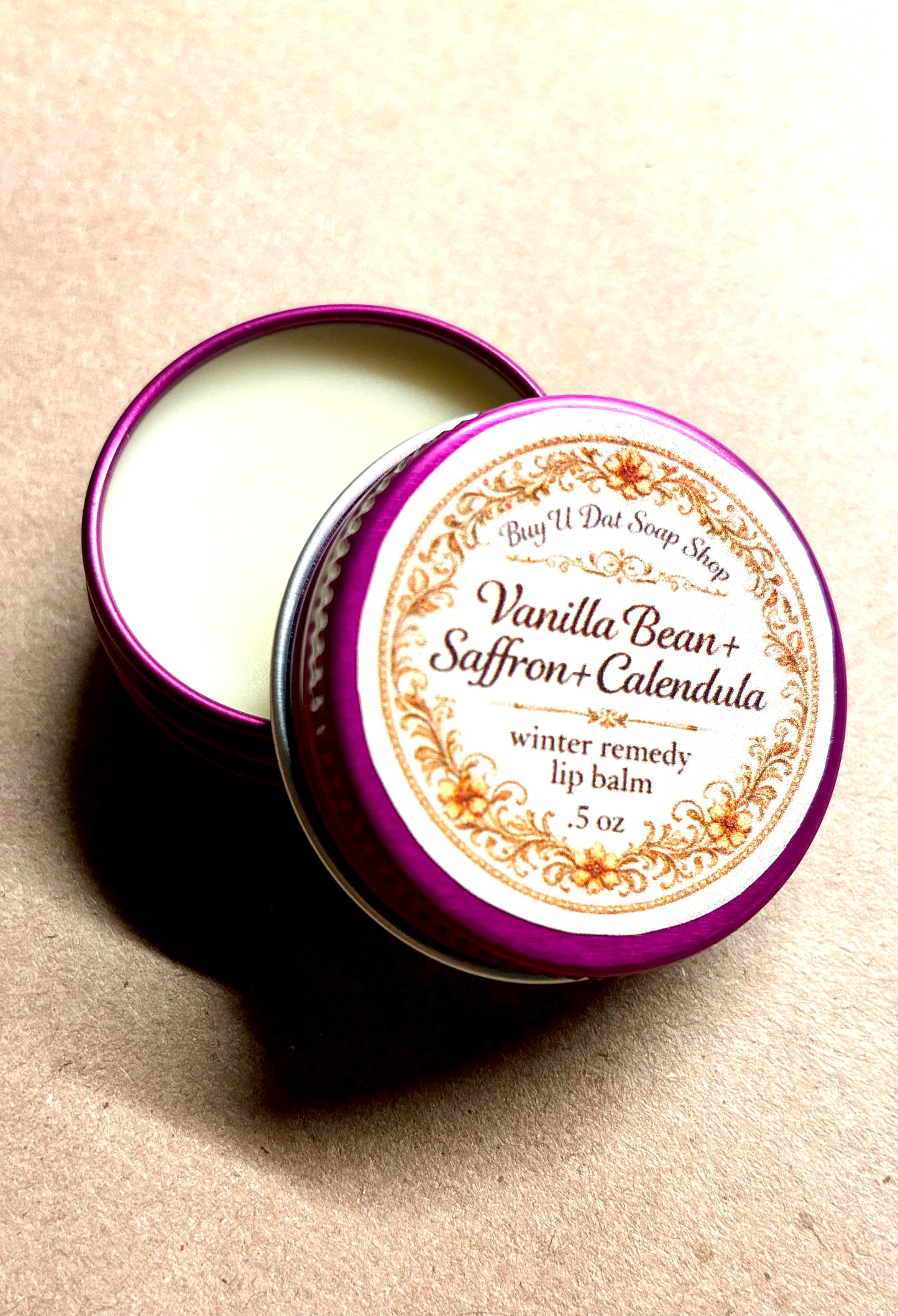 Vanilla Bean+Saffron+Calendula winter remedy lip balm