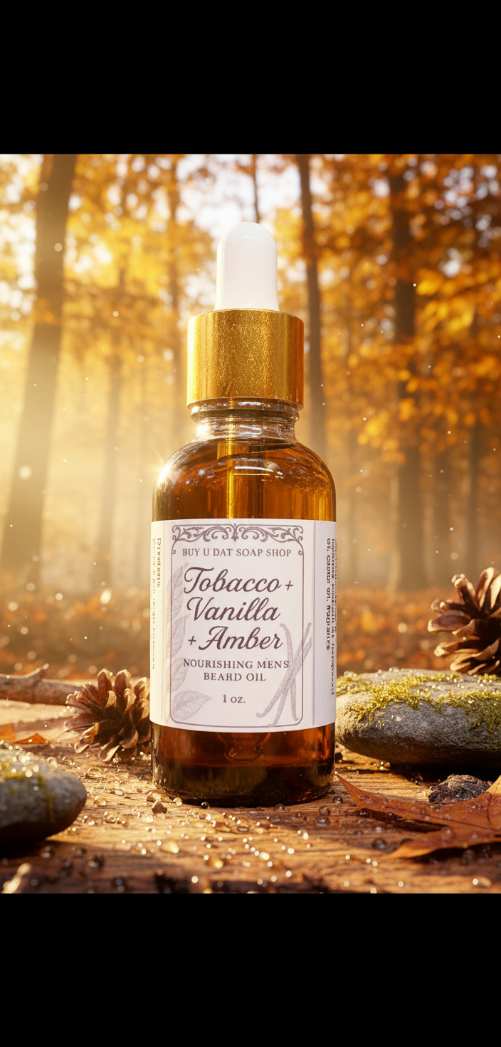 Tobacco + Vanilla+Amber Men’s Beard Oil